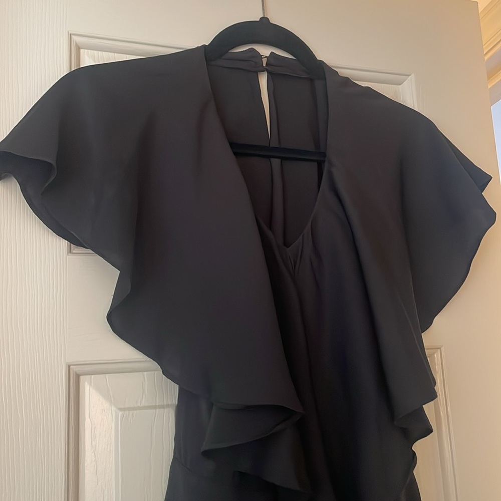 Ark & Co. Black Ruffle Backless Back Jumpsuit - Picture 3 of 13